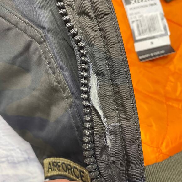 NEW Xray Jeans Army Camo Bomber Jacket with Fur Collar - Picture 12 of 12